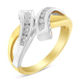 Load image into Gallery viewer, 10K Two Toned Channel-Set Diamond Bypass Ring
