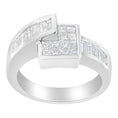 Load image into Gallery viewer, 14K White Gold Princess and Baguette-cut Diamond Ring 1 1/3 Cttw- Size 6-3/4