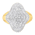 Load image into Gallery viewer, 10KT Yellow Gold 1 cttw Diamond Cluster Ring - Size 6