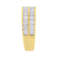 Load image into Gallery viewer, 10K Yellow Gold Two-Row Diamond Band Ring - Size 6