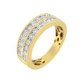 Load image into Gallery viewer, 10K Yellow Gold Two-Row Diamond Band Ring - Size 6