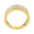 Load image into Gallery viewer, 10K Yellow Gold Two-Row Diamond Band Ring - Size 6