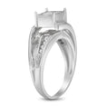 Load image into Gallery viewer, 10K White Gold 1/3 Cttw Invisible Set Princess-cut Diamond Cluster Bypass Ring Size 7