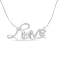 Load image into Gallery viewer, .925 Sterling Silver 1/4 Cttw Diamond Cursive "Love" 18" Pendant Necklace