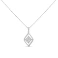 Load image into Gallery viewer, 10k White Gold 1/3 Cttw Round and Princess-Cut Diamond Double Triangle 18" Pendant Necklace