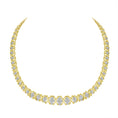 Load image into Gallery viewer, 10K Yellow Gold 4 cttw Brilliant Round-Cut Diamond Graduating Riviera Statement Necklace