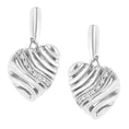 Load image into Gallery viewer, Sterling Silver Heart Diamond Accent Puff Earrings