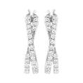 Load image into Gallery viewer, .925 Sterling Silver 3/4 cttw Lab Grown Diamond Cross Hoop Earring