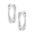 Load image into Gallery viewer, .925 Sterling Silver 3/4 cttw Lab Grown Diamond Cross Hoop Earring
