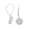 Load image into Gallery viewer, .925 Sterling Silver 3/4 cttw Lab Grown Diamond Cluster Dangle Earring