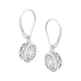 Load image into Gallery viewer, .925 Sterling Silver 3/4 cttw Lab Grown Diamond Cluster Dangle Earring