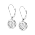 Load image into Gallery viewer, .925 Sterling Silver 3/4 cttw Lab Grown Diamond Cluster Dangle Earring