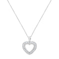 Load image into Gallery viewer, .925 Sterling SIlver 1 cttw Lab Grown Diamond Heart Pendant Necklace