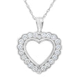 Load image into Gallery viewer, .925 Sterling SIlver 1 cttw Lab Grown Diamond Heart Pendant Necklace