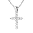 Load image into Gallery viewer, .925 Sterling Silver 1/4 cttw Lab Grown Diamond Cross Pendant Necklace