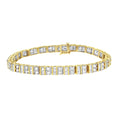 Load image into Gallery viewer, 14KT Yellow Gold 4.0 Cttw Baguette & Round Brilliant-Cut Diamond Channel & Prong-Set Tennis Bracelet - 7"