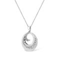 Load image into Gallery viewer, .925 Sterling Silver Pave-Set Diamond Accent Fashion Circle 18" Pendant Necklace