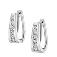Load image into Gallery viewer, 14k White Gold 1/2 Cttw Channel Set Round Brilliant Diamond Huggy Hoop Earrings