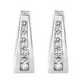 Load image into Gallery viewer, 14k White Gold 1/2 Cttw Channel Set Round Brilliant Diamond Huggy Hoop Earrings