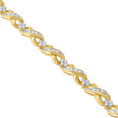 Load image into Gallery viewer, 10K Yellow Gold Round-Cut Diamond Infinite Love Bracelet 1.00 cttw