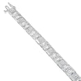 Load image into Gallery viewer, 10K White Gold Round and Baguette Cut Diamond Bracelet 2.00 cttw