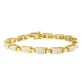 Load image into Gallery viewer, 14K Yellow Gold Princess-Cut Diamond Links of Love Bracelet 2.00 cttw