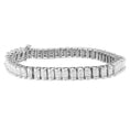 Load image into Gallery viewer, 14K White Gold 3.0 Cttw Princess Cut Quad Invisible Set Tennis Bracelet - 7”