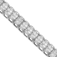 Load image into Gallery viewer, 14K White Gold 3.0 Cttw Princess Cut Quad Invisible Set Tennis Bracelet - 7”