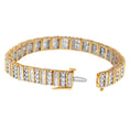 Load image into Gallery viewer, 14K Yellow Gold Round and Baguette-Cut Diamond Bracelet  5.50 cttw