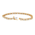 Load image into Gallery viewer, 14K Yellow Gold Round and Baguette-Cut Diamond Bracelet 2.00 cttw