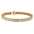 Load image into Gallery viewer, 14K Yellow Gold Princess-Cut Diamond Banded Bracelet 1.10 cttw