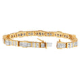 Load image into Gallery viewer, 14K Yellow Gold Baguette and Princess-Cut Diamond Bracelet 8.30 cttw