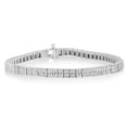 Load image into Gallery viewer, 14K White Gold Princess Cut Diamond Bracelet 1.00 cttw