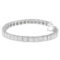 Load image into Gallery viewer, 14K White Gold Princess Cut Diamond Cube Bracelet 2.86 cttw
