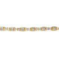 Load image into Gallery viewer, 14K Yellow Gold Princess and Baguette Cut Diamond Bow Bracelet 5 3/4 cttw