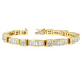 Load image into Gallery viewer, 14K Yellow Gold Multi--Cut Diamond Box Square Link Bracelet 7.33 cttw