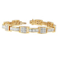 Load image into Gallery viewer, 14K Yellow Gold Princess and Baguette-Cut Diamond Box-Link Bracelet 10.75 cttw