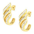 Load image into Gallery viewer, 10K Yellow Gold 1/2ct TW Diamond Spiral Drop and Dangle Earrings