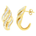 Load image into Gallery viewer, 10K Yellow Gold 1/2ct TW Diamond Spiral Drop and Dangle Earrings