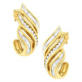 Load image into Gallery viewer, 10K Yellow Gold 1/2ct TW Diamond Spiral Drop and Dangle Earrings