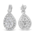 Load image into Gallery viewer, 10k White Gold Round Cut Diamond Earrings 0.75 cttw