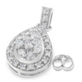 Load image into Gallery viewer, 10k White Gold Round Cut Diamond Earrings 0.75 cttw