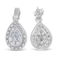 Load image into Gallery viewer, 10k White Gold Round Cut Diamond Earrings 0.75 cttw