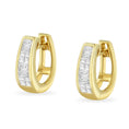 Load image into Gallery viewer, 14k Yellow Gold 1/2ct TDW Princess and Baguette Diamond Earrings