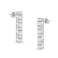 Load image into Gallery viewer, 14K White Gold 1 1/3 cttw Round And Baguette Cut Diamond Earrings