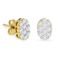 Load image into Gallery viewer, 18K Yellow Gold 1 cttw Flower Diamond Stud Earrings