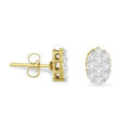 Load image into Gallery viewer, 18K Yellow Gold 1 cttw Flower Diamond Stud Earrings