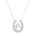 Load image into Gallery viewer, .925 Sterling Silver 1/4 cttw Diamond U Shape Pendant Necklace
