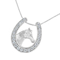 Load image into Gallery viewer, .925 Sterling Silver 1/4 cttw Diamond U Shape Pendant Necklace