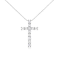 Load image into Gallery viewer, .925 Sterling Silver 1.00 cttw Traditional Diamond Cross 18" Pendant Necklace
